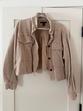 forever21 cropped button up jacket